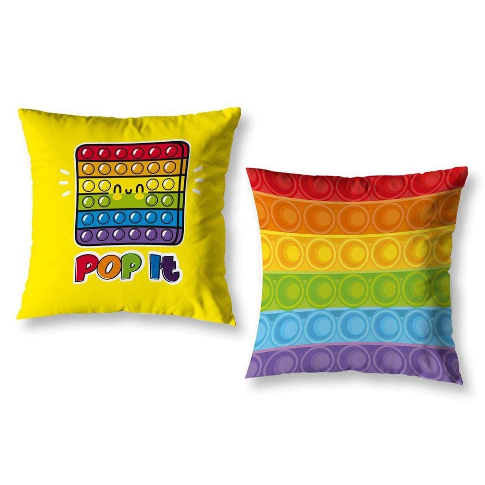 Kit 2 Capas De Almofada Estampadas Infantil 40 X 40 Pop It