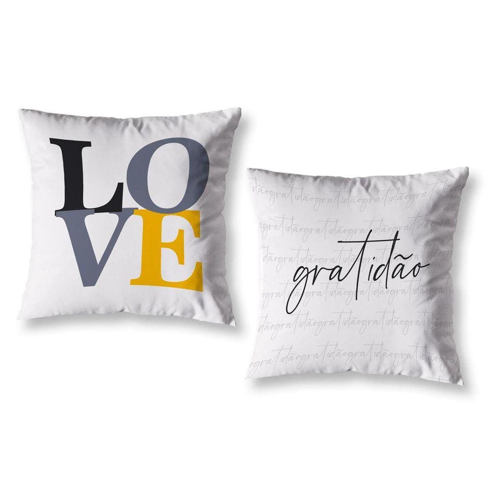 Kit 2 Capas De Almofada 40 X 40 Estampadas Chevron Amarelo