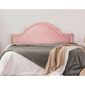 Cabeceira King Estofada para Cama Box com Tachas 193x60cm Provençal Luxo Rosê/Prata