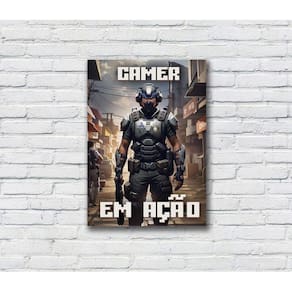 Quadro/Placa Decorativa Gamer MDF 20x28 Gamer em Ação