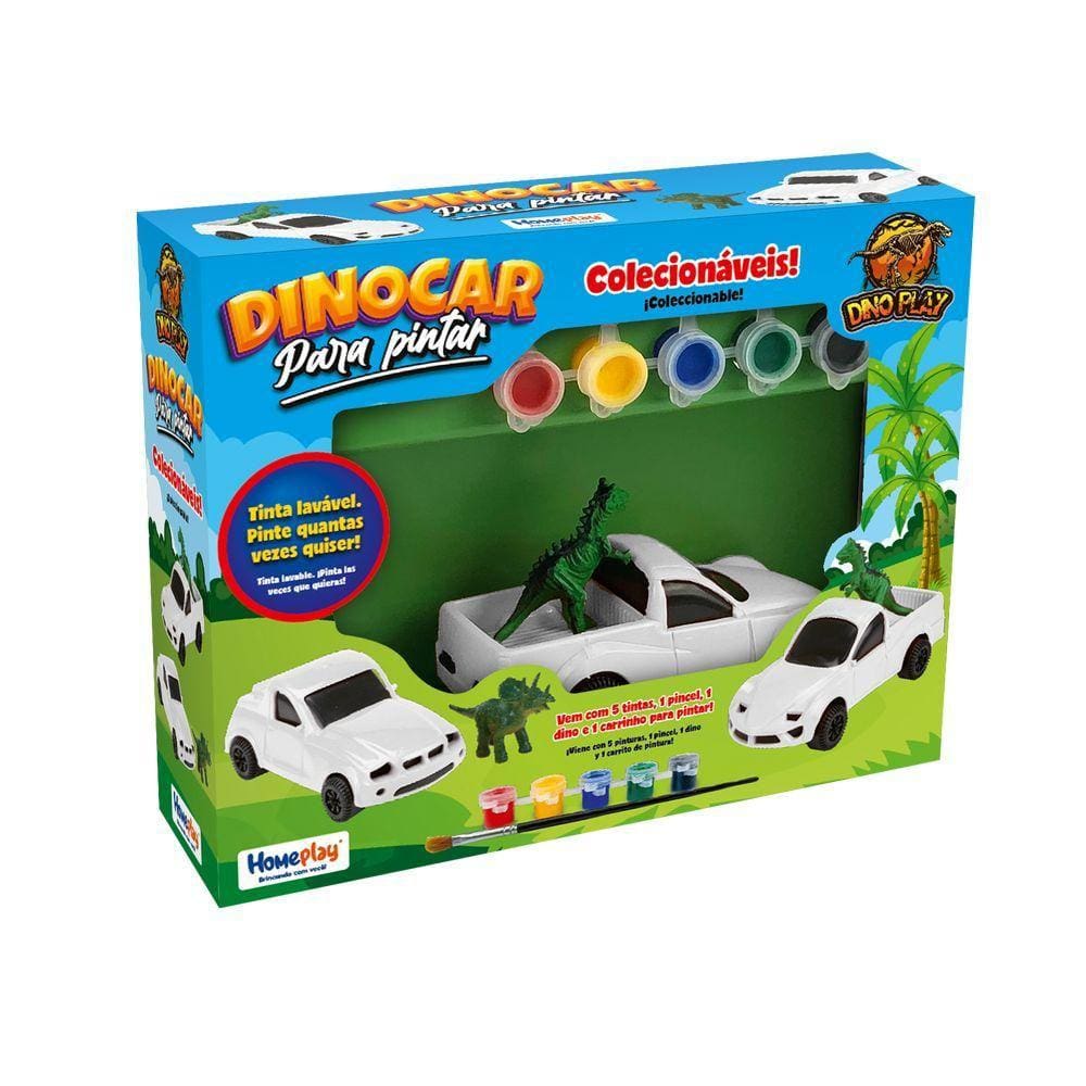 Brinquedo Dinocar Para Pintar Dino Play - HomePlay