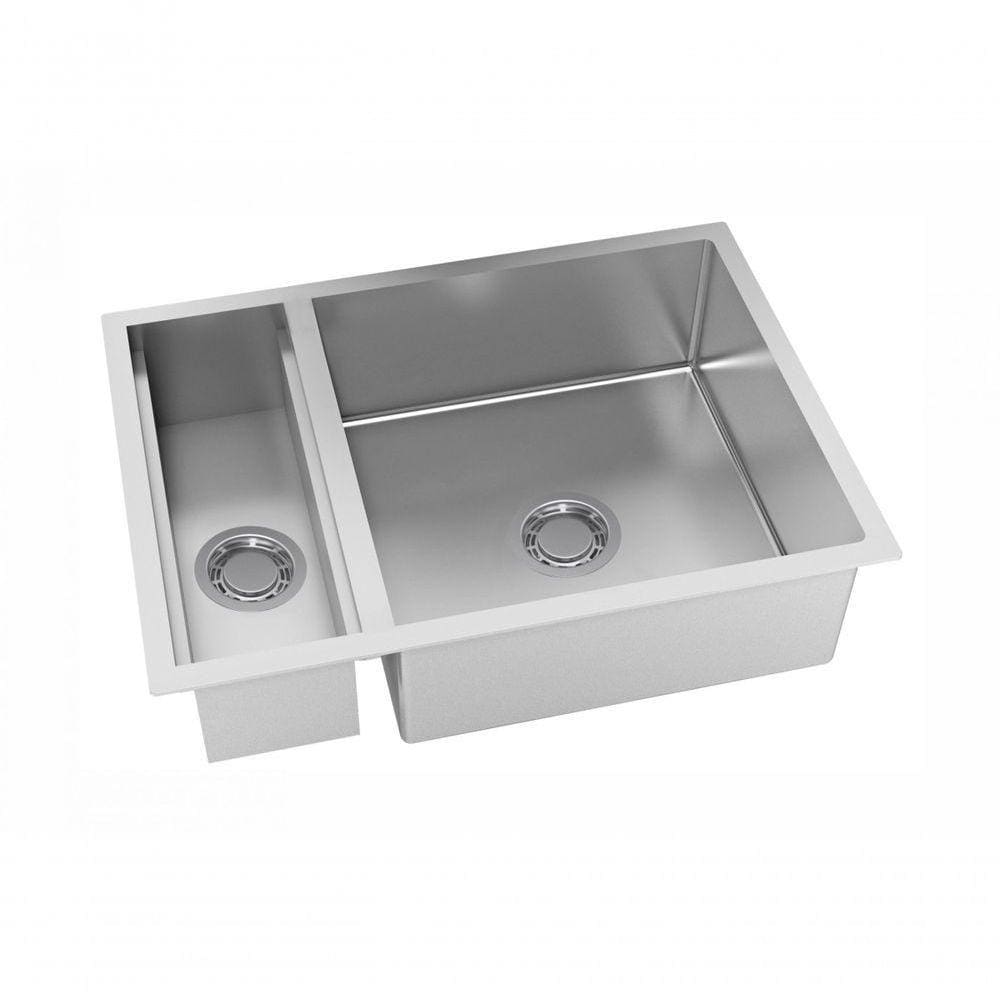 Cuba Dupla De Embutir Quadratino Reversível Com Canal 450 Aço Inox Escovado - Debacco