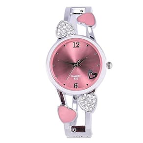 Relógio Feminino Pulseira Bangel com Strass Redondo, Aço Inoxidável, na Caixa