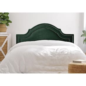Cabeceira Casal Estofada para Cama Box com Tachas 140x60cm Provençal Luxo Dupla Verde/Fumê