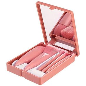 Mini Kit De Pincéis Compactos 5 Unidades + Espelho