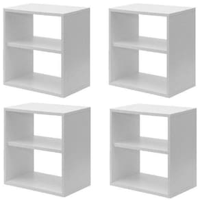 Kit Infantil 4 Nichos Cubo com Prateleira Lema Kit Cubos Baby Espresso Móveis Branco