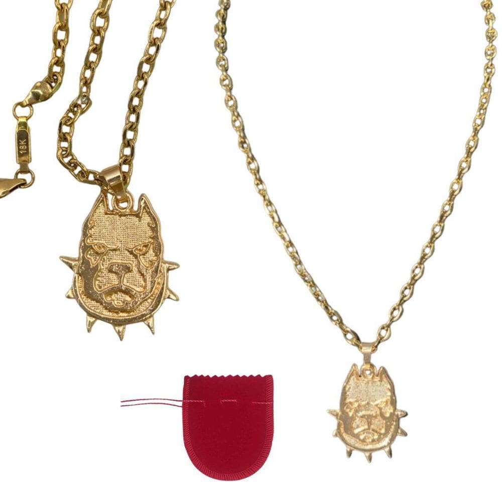 Cordão Trançado Aço Dourado Banhado A Ouro 18K + Pingente