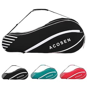 Bolsa de Tênis 3 Raquetes - Leve para Mulheres e Homens (Preto)