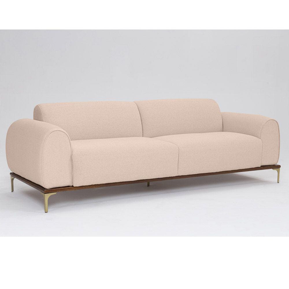 Sofá 3 Lugares Tóquio D07 230cm Linho Mescla Bege - D`Rossi