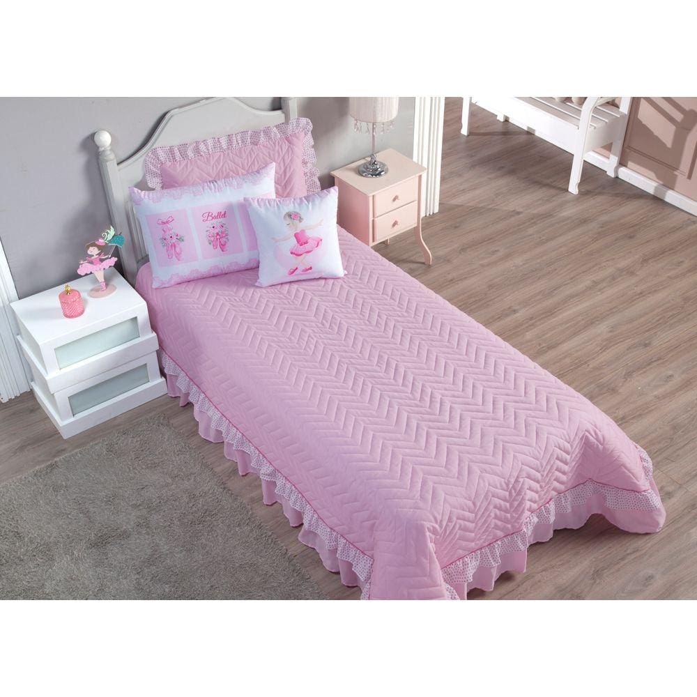 Cobre Leito Ballet Solteiro 5 Peças