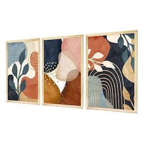 Kit 3 Quadros Decorativos Plantas Moderno Boho Moldura Pinus Grande