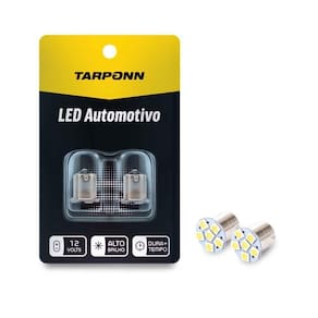 Par Lâmpada Led Ré Traseira Freio Ba15S 6 Leds 5050