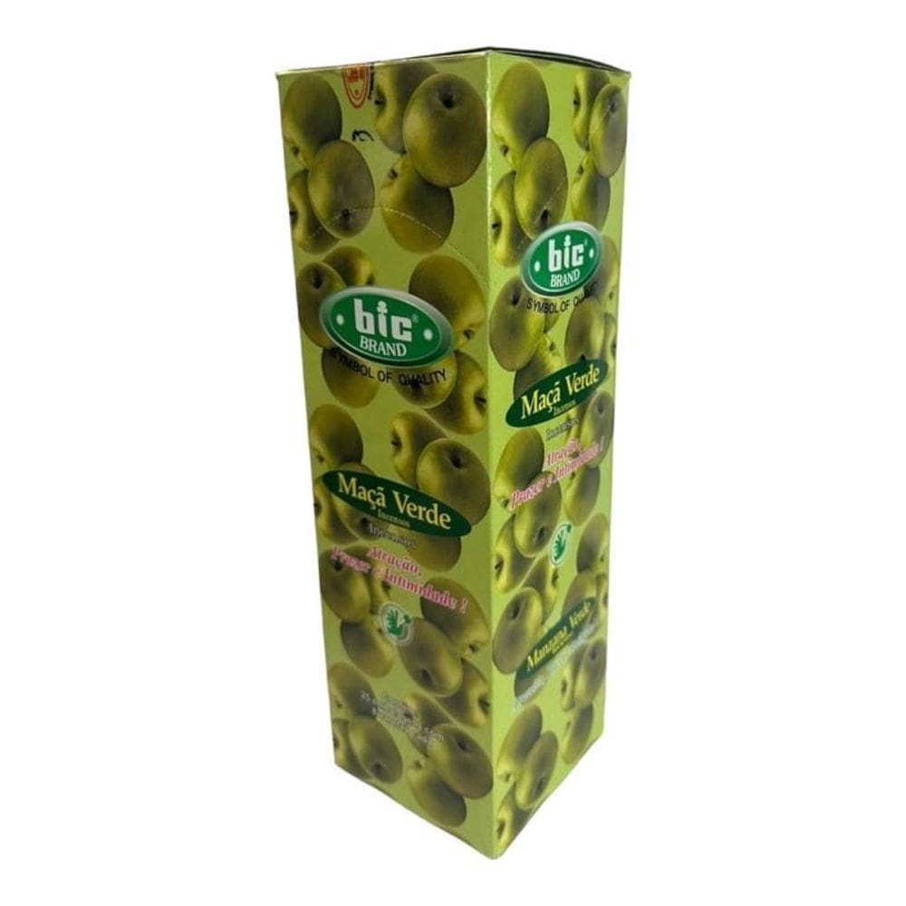 Incenso Indiano Bic Maçã Verde 25 Caixas Com 8 Varetas