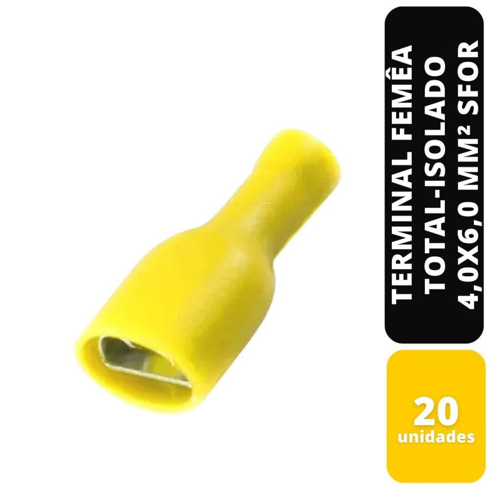 Kit C/20 Terminal Femea Total-Isolado PVC 4,0x6,0 mm² Sfor
