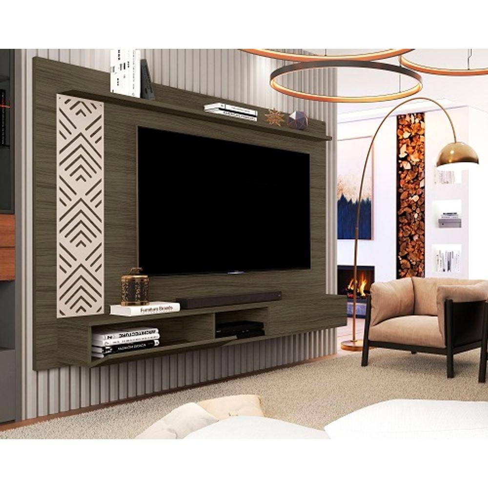 Painel Para TV Roma Até 60 Polegadas 1.7 Castanho/Off White – VJ Móveis
