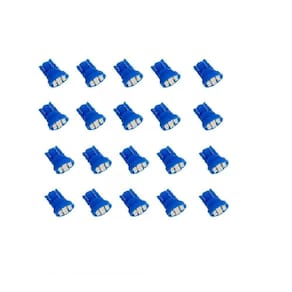 20 Lâmpadas Pingão T10 8 Leds Azul W5W 1026 Automotiva