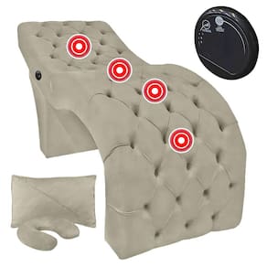 Maca Estofada Capitonê Largura 70 cm com Massagem Veludo Marrom Castor SOFA STORE