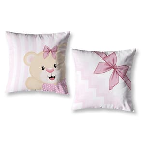 Kit 2 Almofadas Cheias Estampadas Infantil 40 X 40 Ursinha