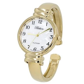 Bracelete Relógio em Cuff de Madrepérola com Quartz Japonês - Estilo Pulseira Bangle
