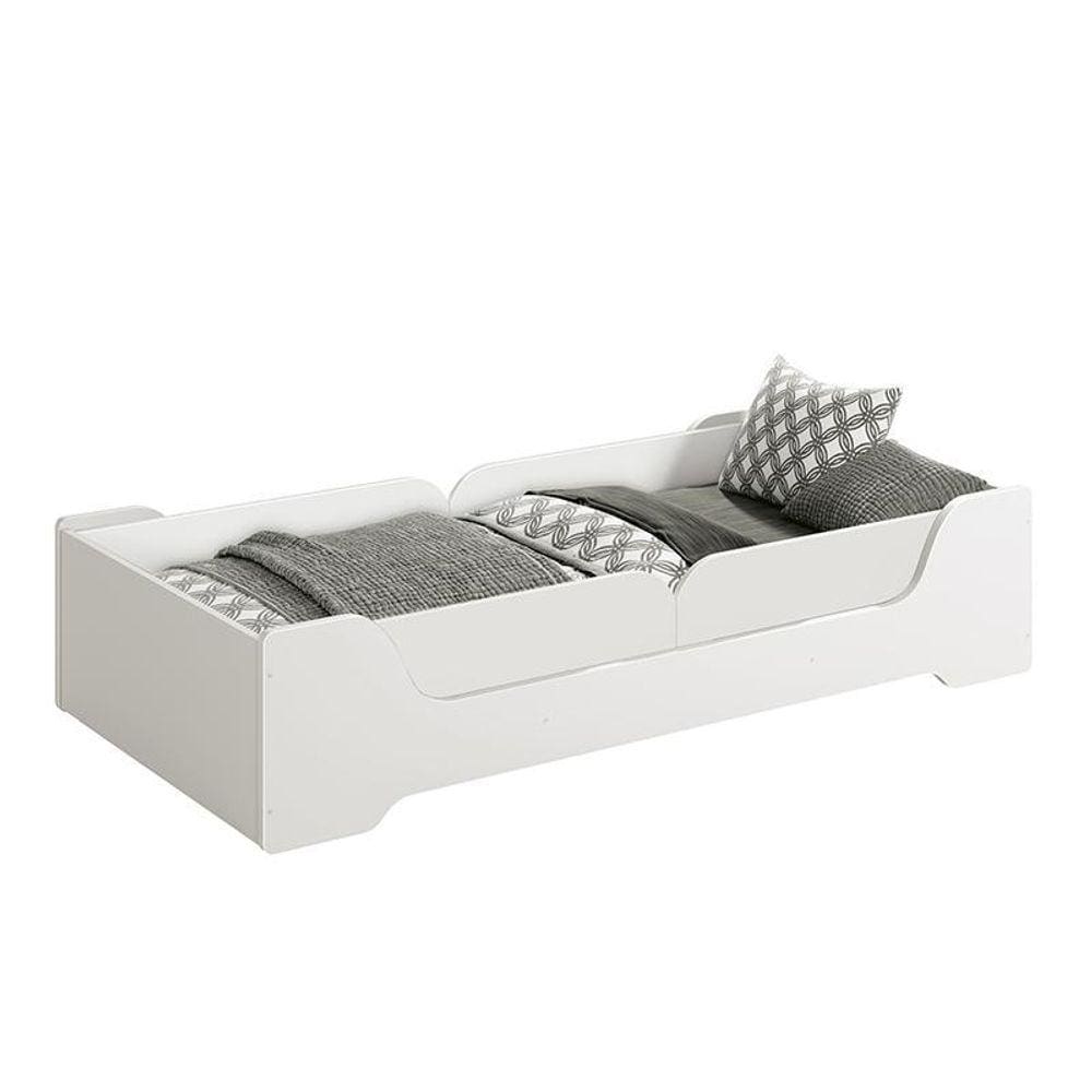 Cama Evolutiva 2 em 1 Zaki com 2 Kits Proteção Lateral Lisa - Reller Móveis