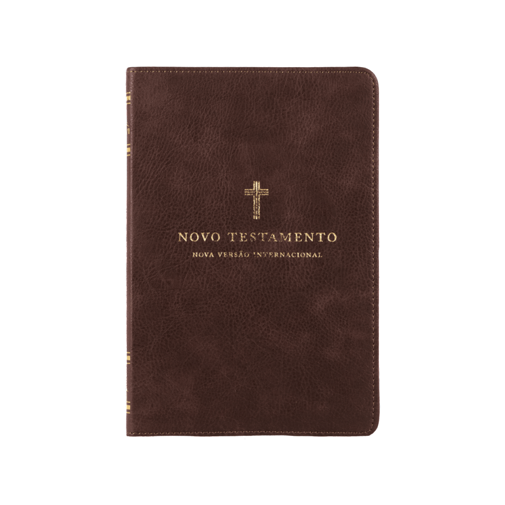 Novo Testamento, NVI, Couro Soft, Cruz Marrom, Leitura Perfeita