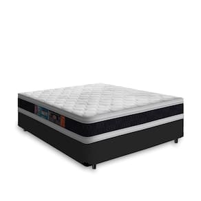 Cama Box Viúva + Colchão De Espuma D45 Castor Black White Double Face 128x188x62cm