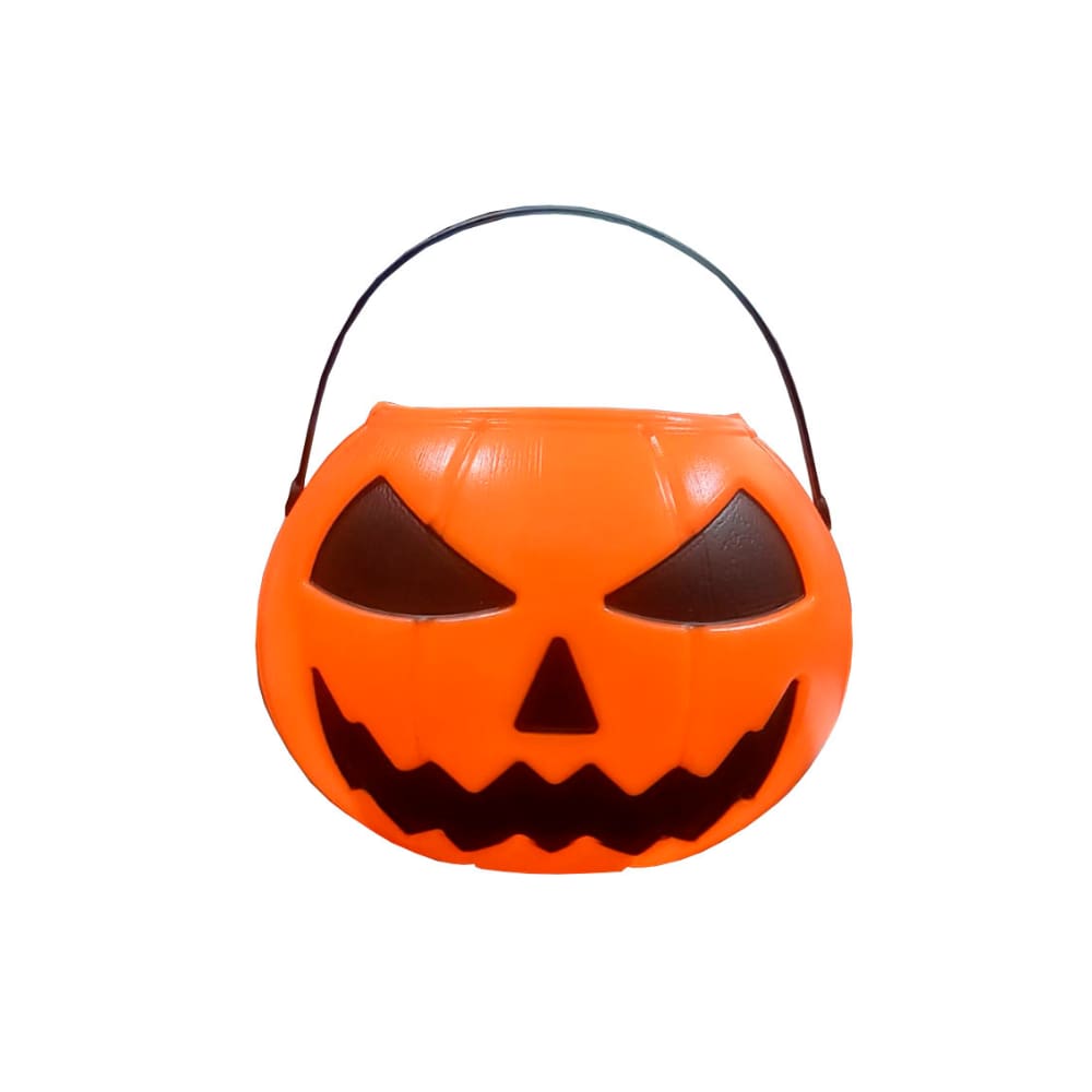 Balde Abóbora Com Alça Para Doces Decoracao Halloween Enfeite Festa Dia Das Bruxas Noites do Terror Zumbi
