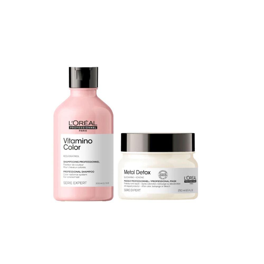 Kit L´Oréal Vitamino Color shampoo 300ml + Metal Detox Máscara 250g