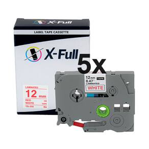Kit 5 Fitas Compatível Brother Tze 232 Branca Vermelha 12mm