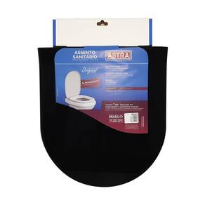 Assento Sanitário Almofadado Astra Calypso Preto Para Vaso