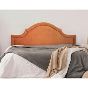 Cabeceira Queen Estofada para Cama Box com Tachas 160x60cm Provençal Luxo Terracota/Fumê