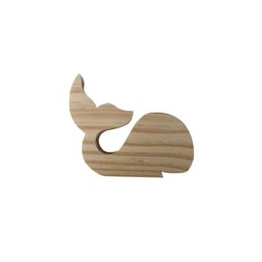 Mini Baleia em Pinus 10x8- Jeito Prórpio Artesanato
