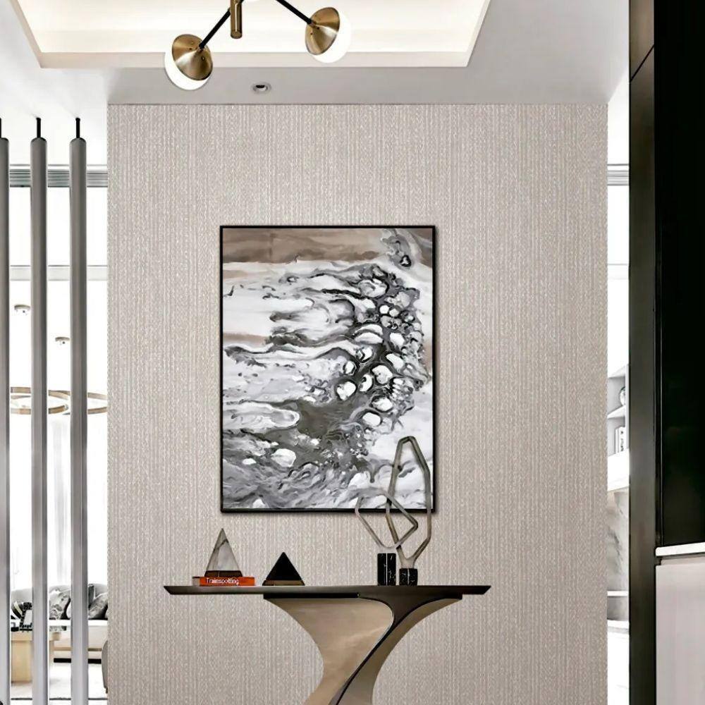 Papel de Parede Essencial Têxtil Branco/Cinza - ESS1007