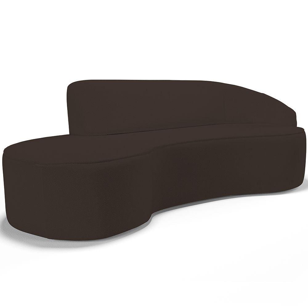 Sofá 4 Lugares Curvo Sala de Estar Living Firenze Direito D02 Corano Marrom 280 cm C-34 - Lyam