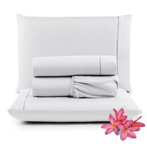 Jogo Cama Lençol Unique King 400 Fios Ponto Palito 4 Peças - Branco