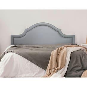 Cabeceira King Estofada para Cama Box com Tachas 193x60cm Provençal Luxo Cinza/Fumê