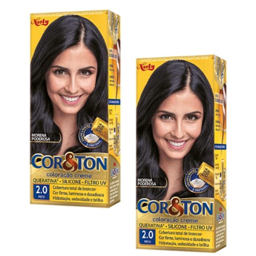 Kit Tintura Niely  Cor e Ton tom 2.0 preto (2 kits)
