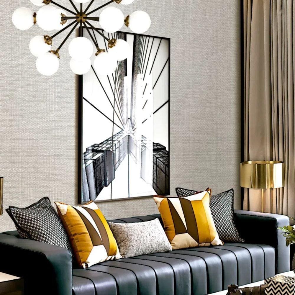 Papel de Parede Branco e Cinza Têxtil ESS1023 - 10m x 0.53m