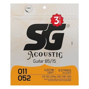 Kit 3 Encordoamento Cordas Sg Violao 011 Aco Bronze 85/15