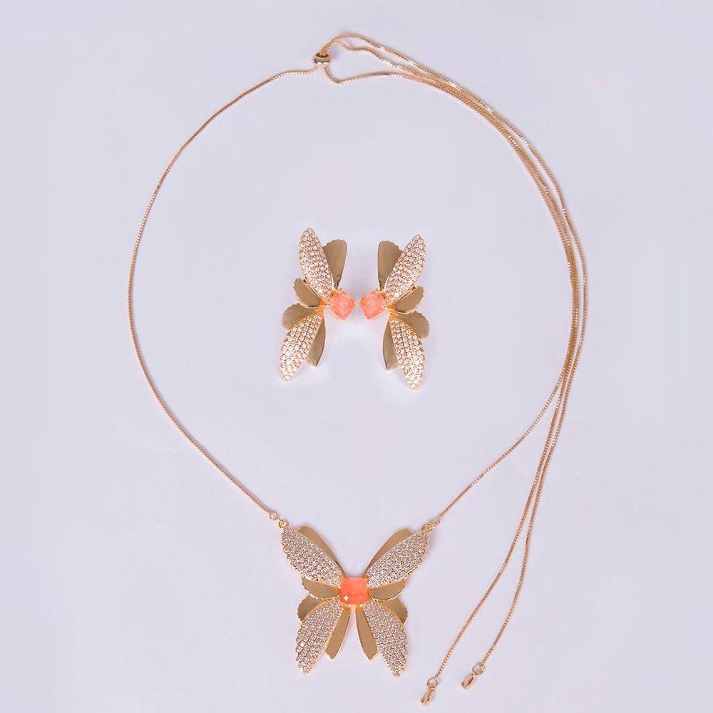 Conjunto de Colar e Brincos Borboleta