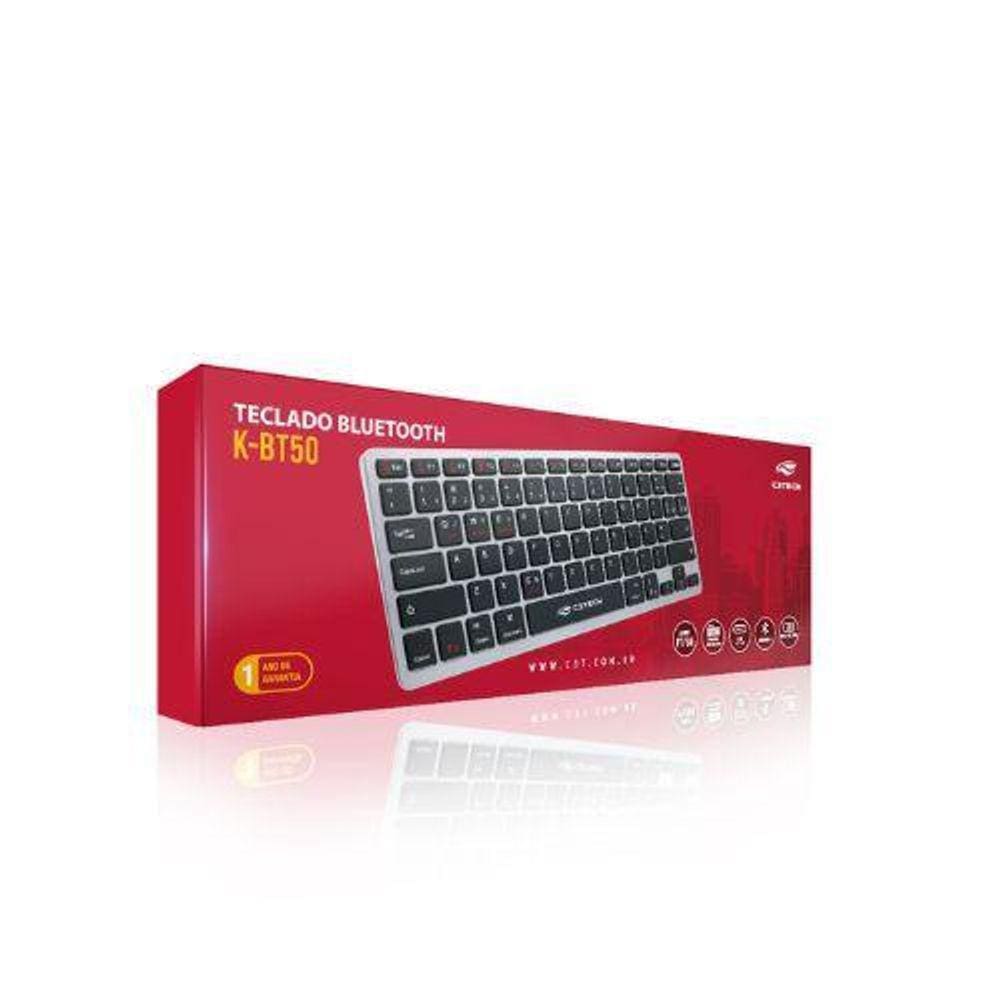 Teclado Sem Fio Bluetooth C3Tech K-Bt50Bk
