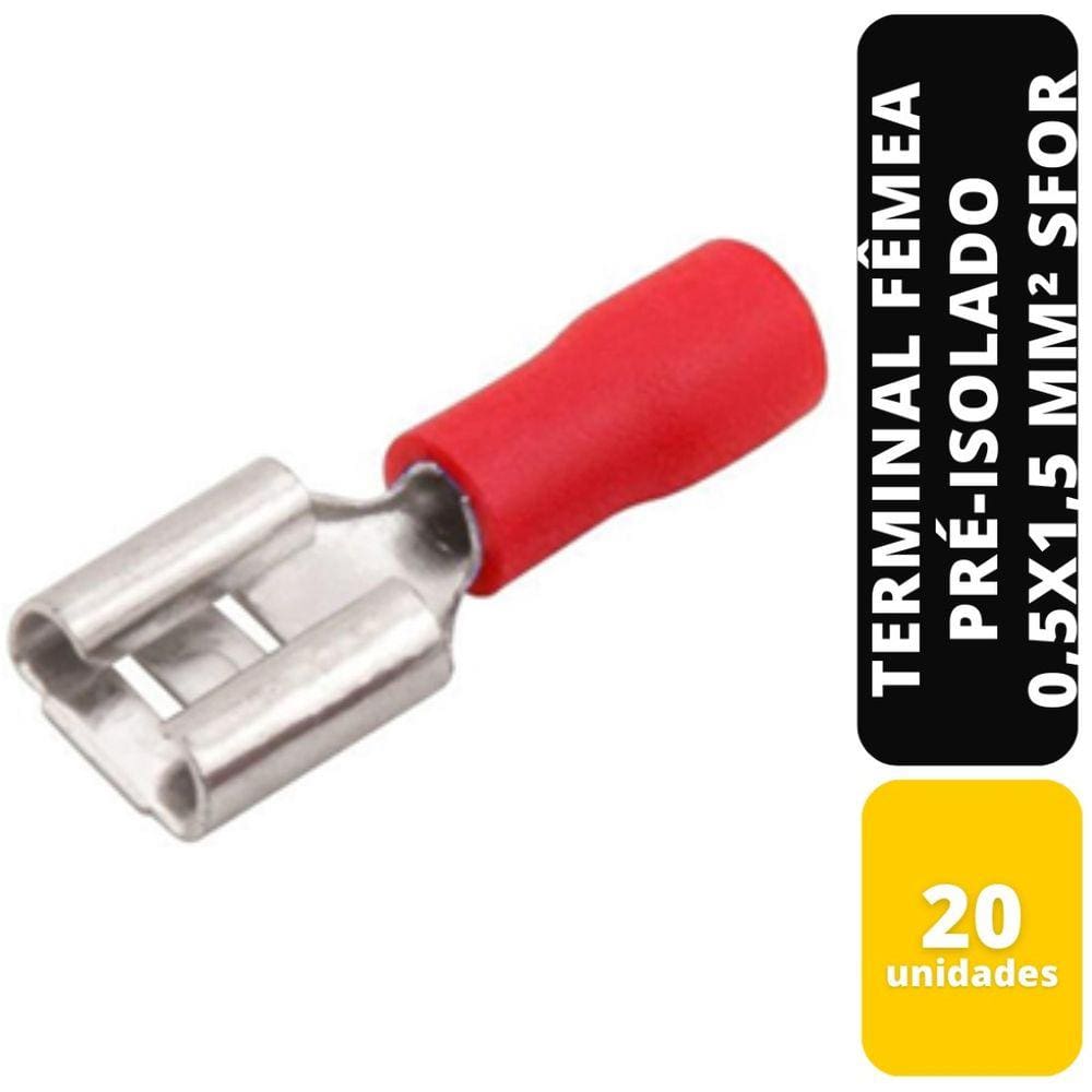 Kit C/20 Terminal Fêmea Pré-Isolado (VM) 0,5x1,5 mm² Sfor