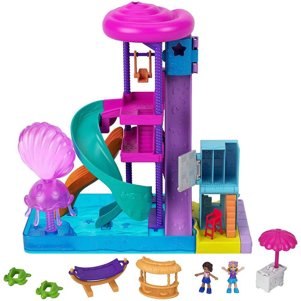 Super Parque Aquático Deslizante Pollyville com Micro Bonecas Polly & Lila