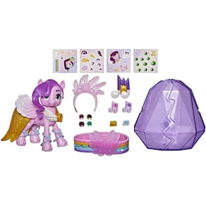 Pônei de Cristal Princesa Pipp Petals - Brinquedo Rosa, 7,62 cm, Acessórios Surpresa, Pulseira de Amizade