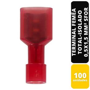 Kit C/100 Terminal Femea Total-Isolado Nyl 0,5x1,5 mm² Sfor