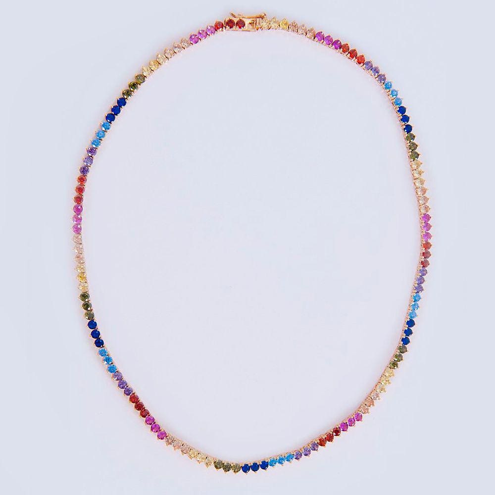 Colar Zircônias Coloridas