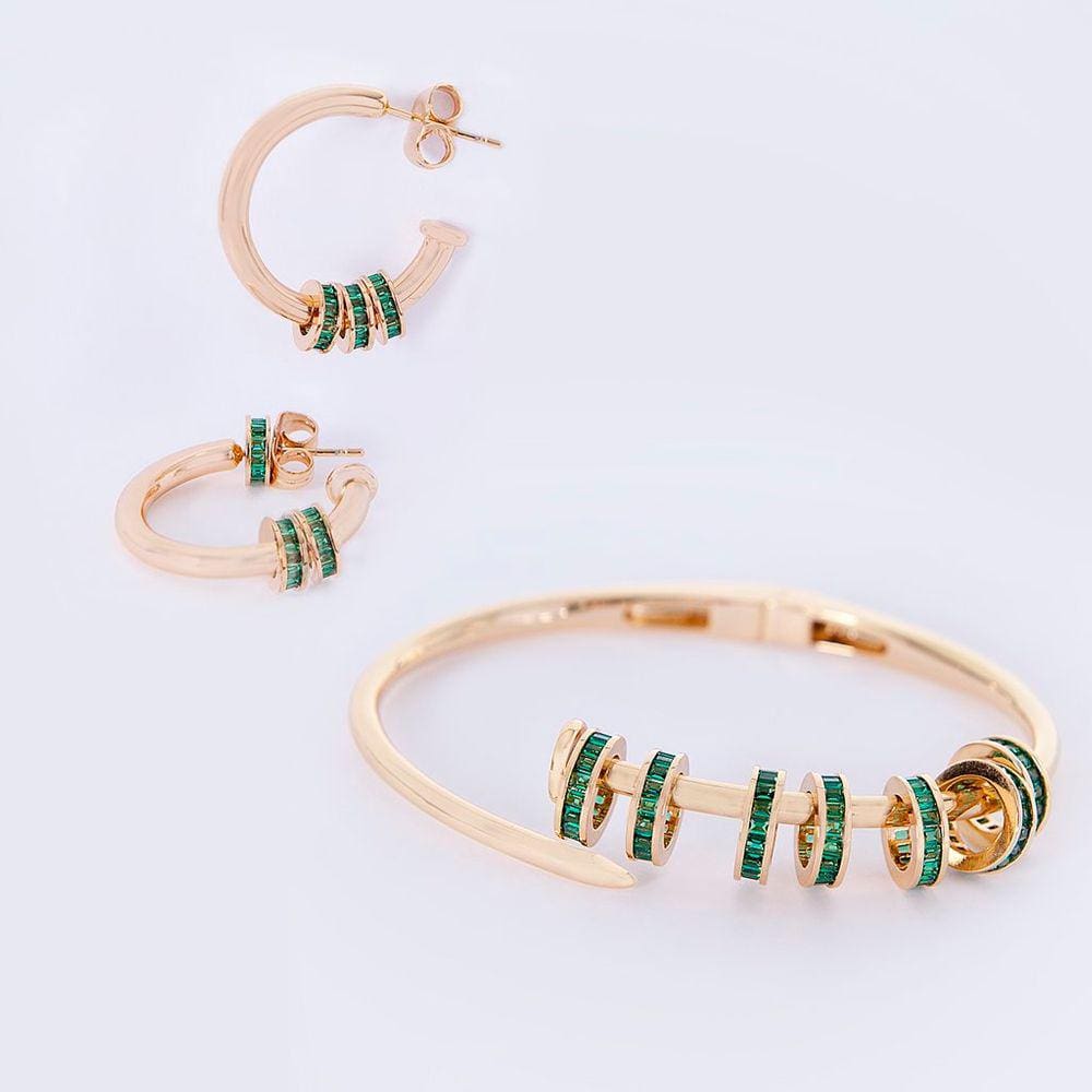 Conjunto Bracelete e Brincos com Pingentes