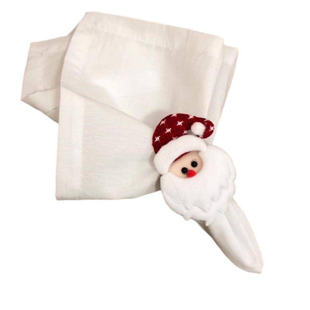 Anel Porta Guardanapo Papai Noel Natal Decoração Mesa 06Un