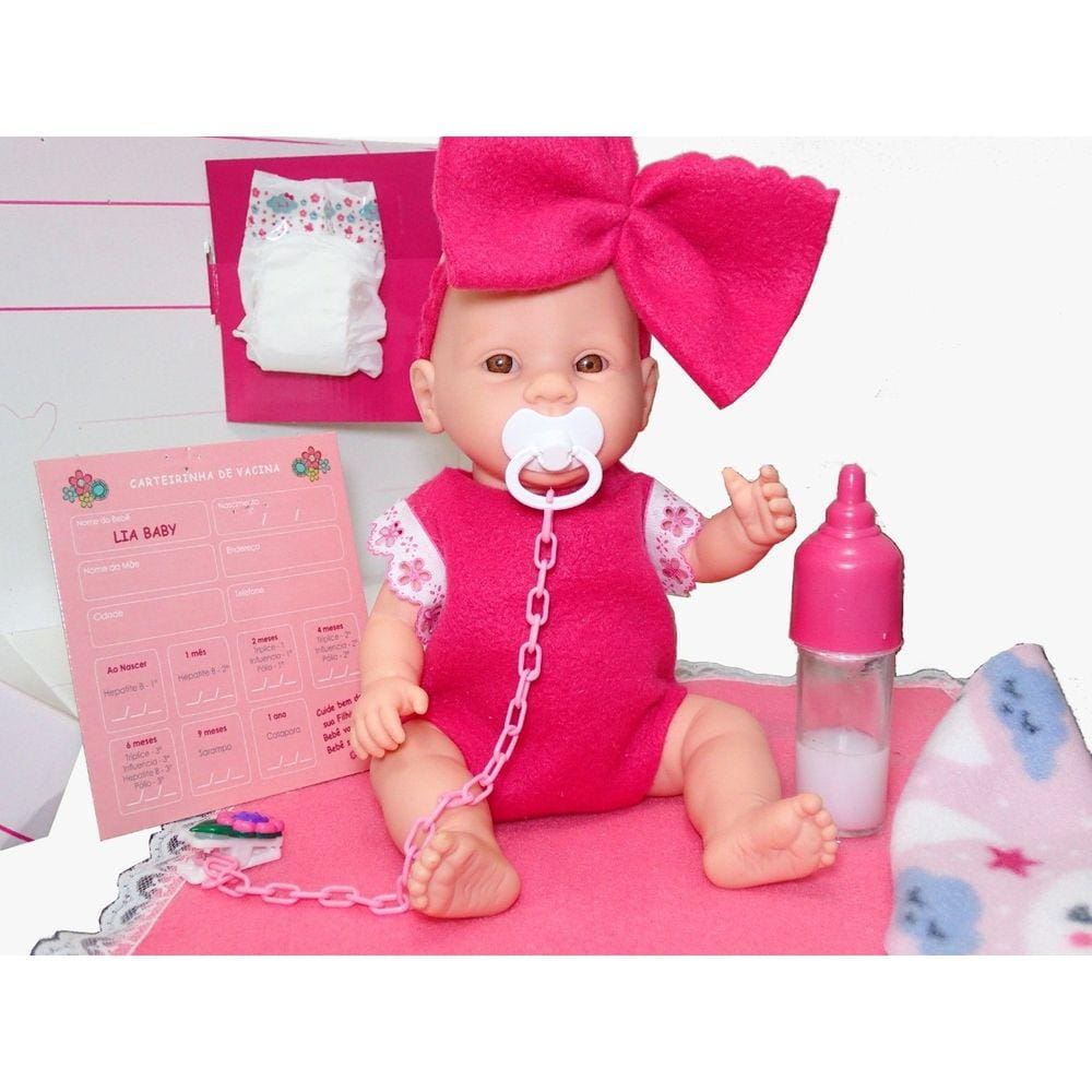 Boneca Bebe reborn Meu Bebezinho 31cm com acessórios ED1 Brinquedos