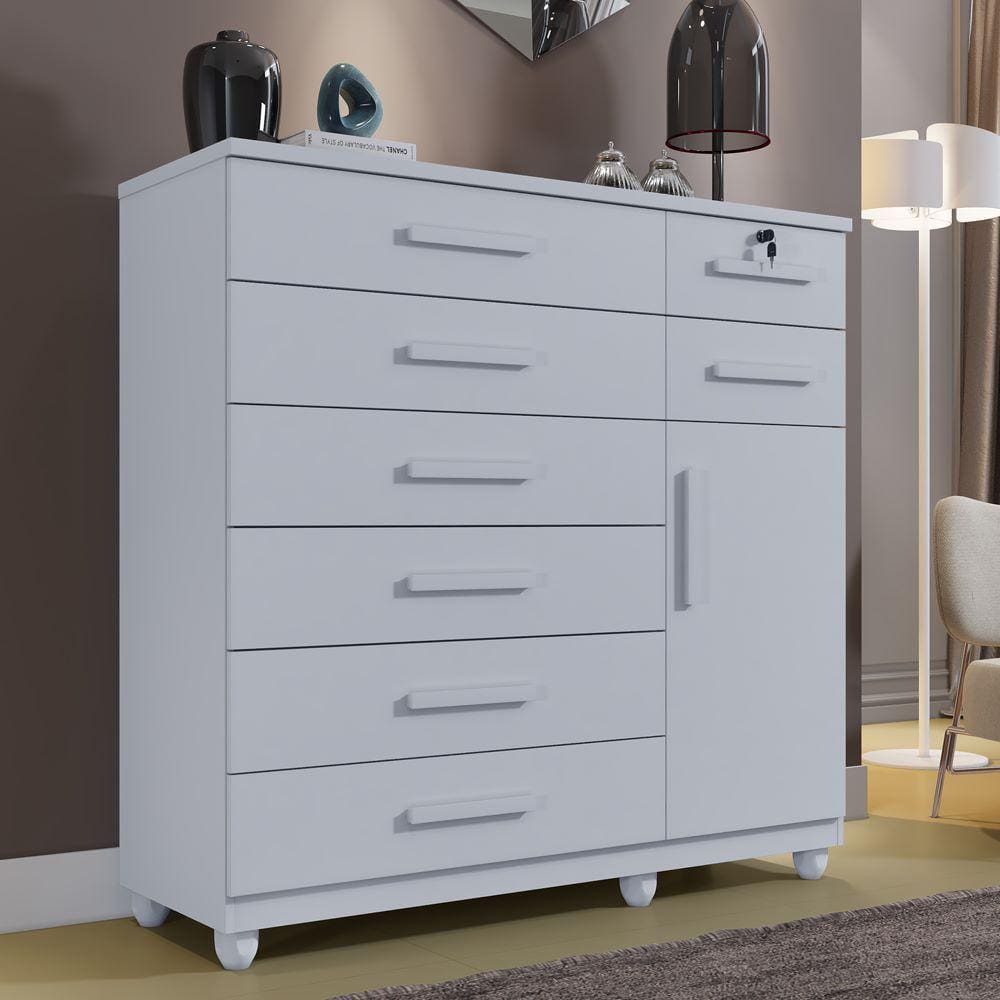 Cômoda New Vitória 1 Porta 8 Gavetas Benetil